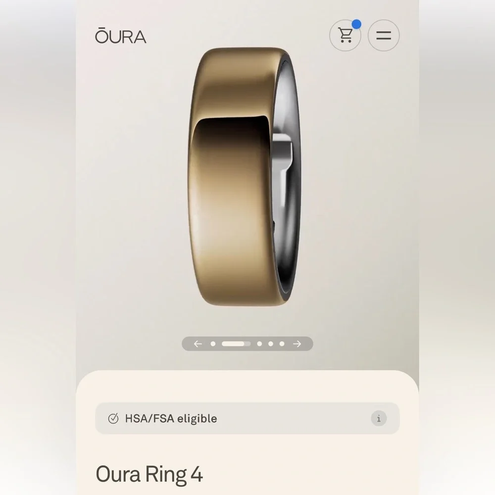 Oura Ring 4 - Gold Size 8 - new